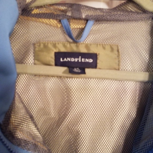 LANDS END LT BLUE GORE-TEX WEATHERPROOF RAIN JACKET WOMENS SIZE 14/16 - Picture 2 of 16